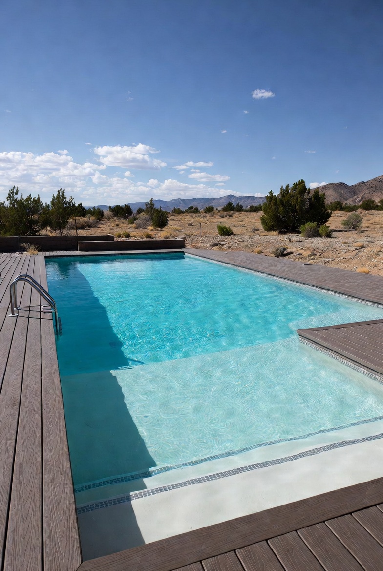 Fiberglass pool in Southern Utah after resurfacing